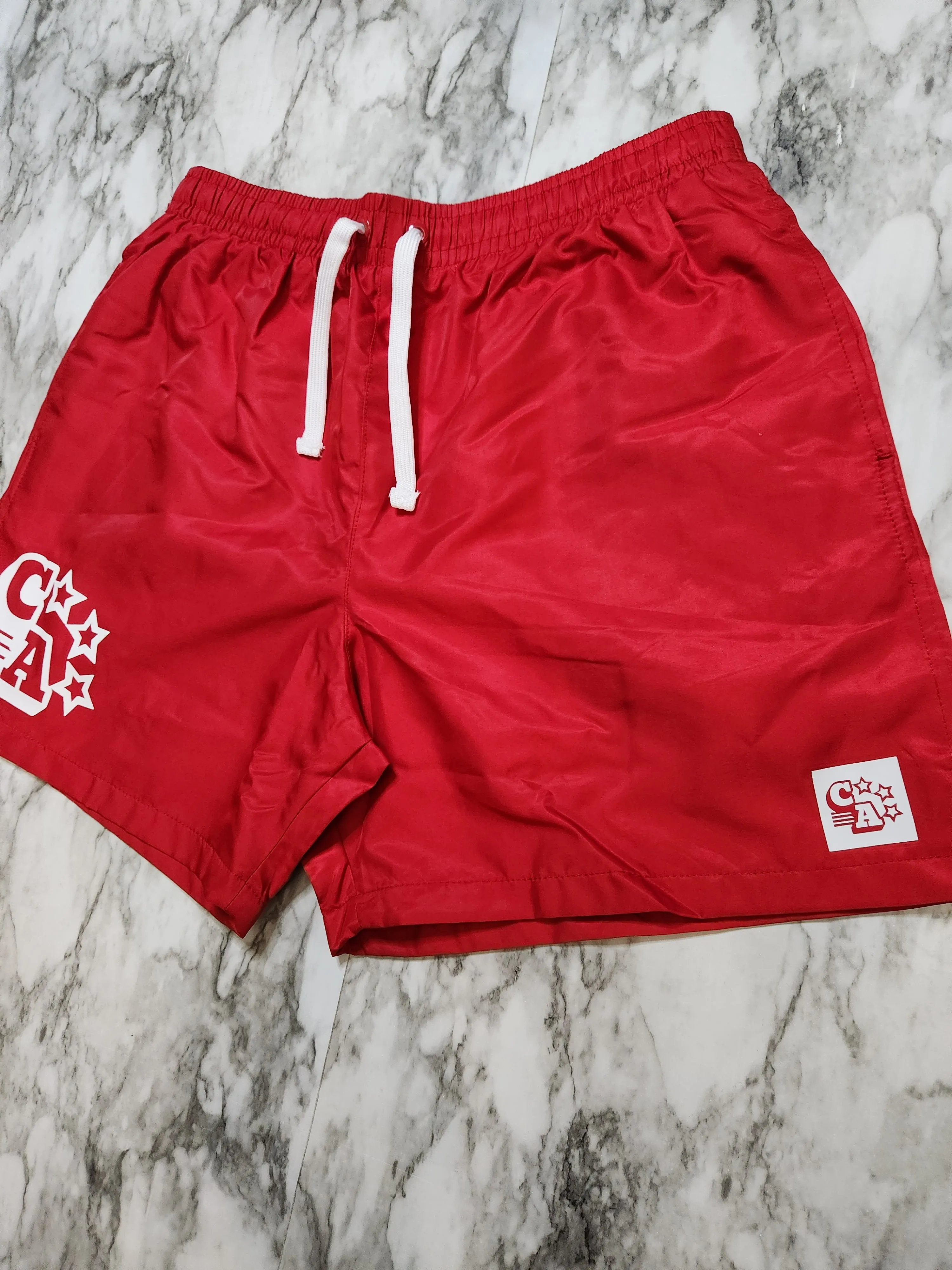 Centre Ave Windbreaker Shorts (Red)