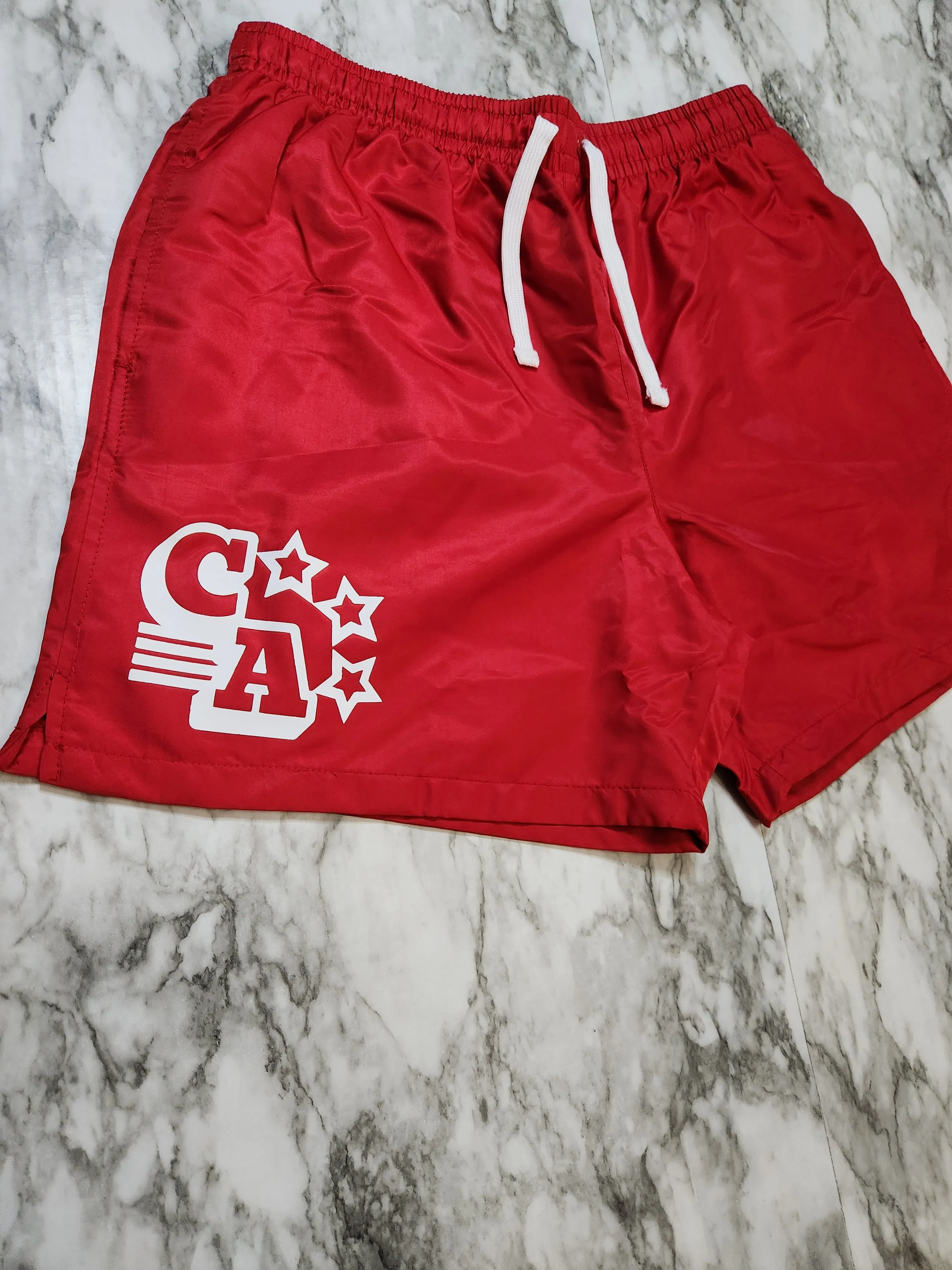 Centre Ave Windbreaker Shorts (Red)