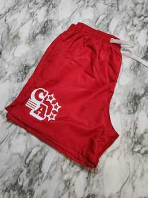 Centre Ave Windbreaker Shorts (Red)