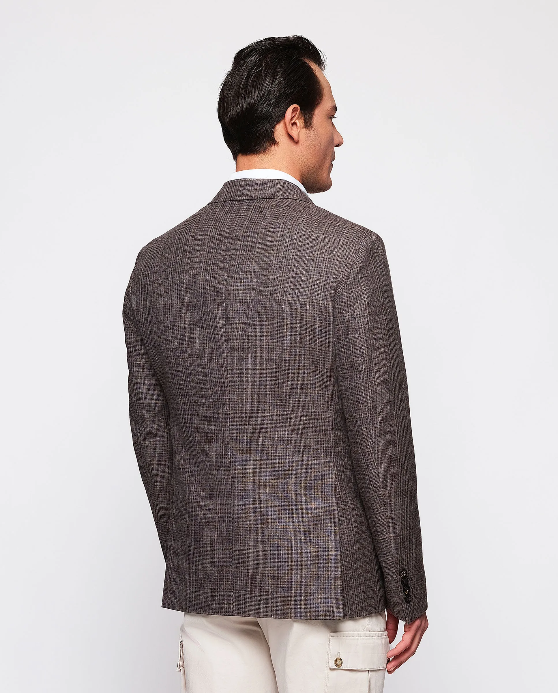 Chaqueta de cuadros tonos marrones