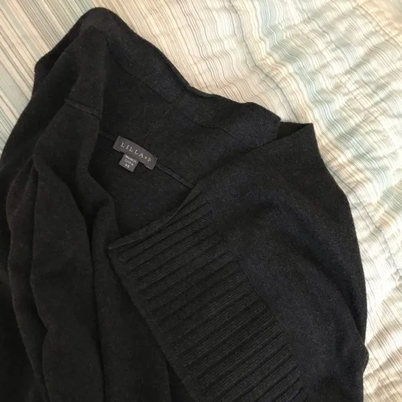Charcoal Gray Wrap Cardigan Grey Layering Cardi