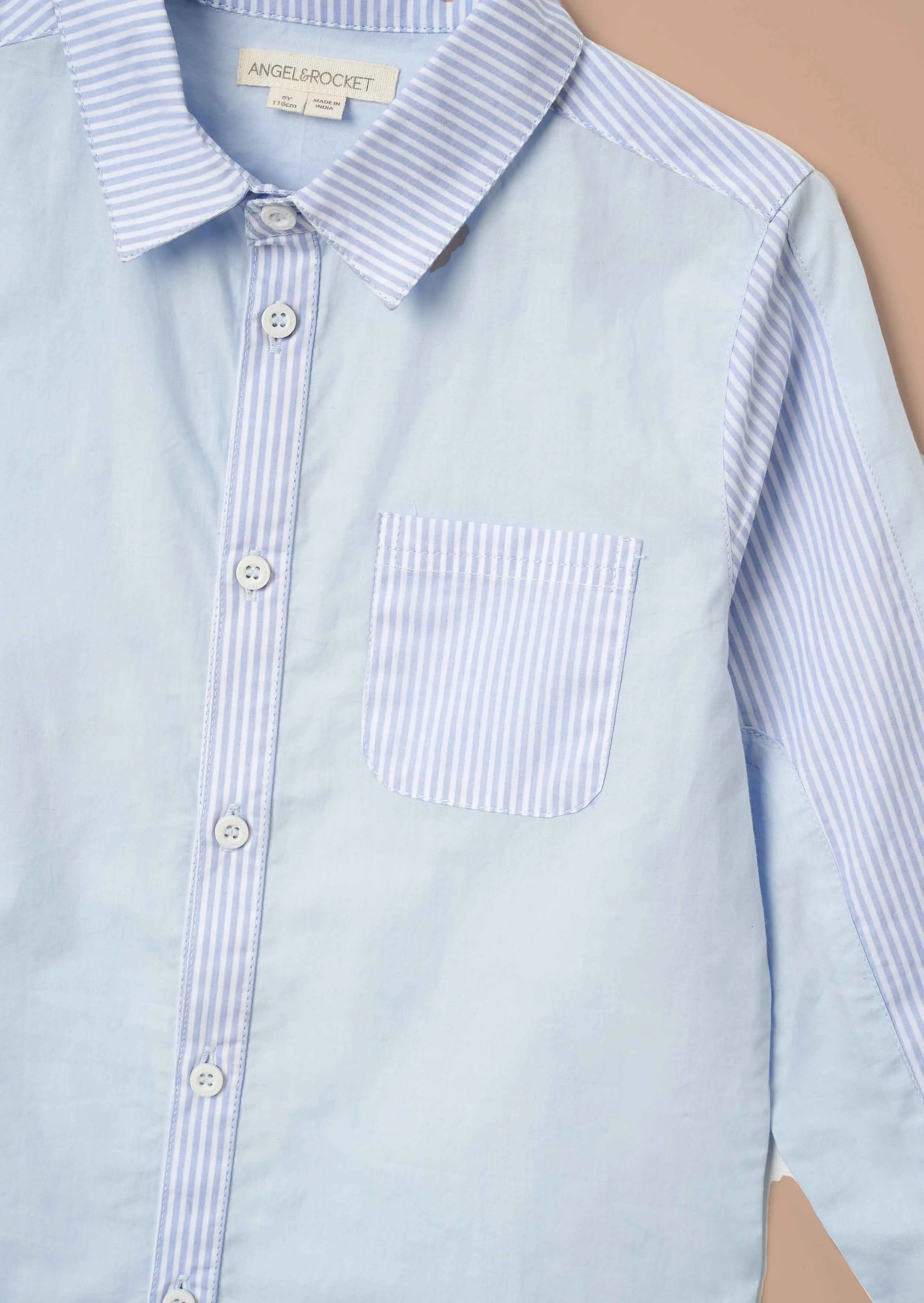 Chase Blue Stripe Panel Smart Shirt
