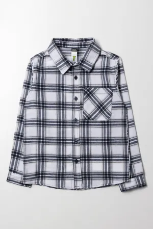 Check Long Sleeve Shirt White And Green