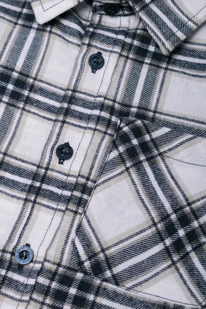 Check Long Sleeve Shirt White And Green