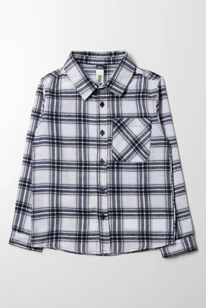 Check Long Sleeve Shirt White And Green