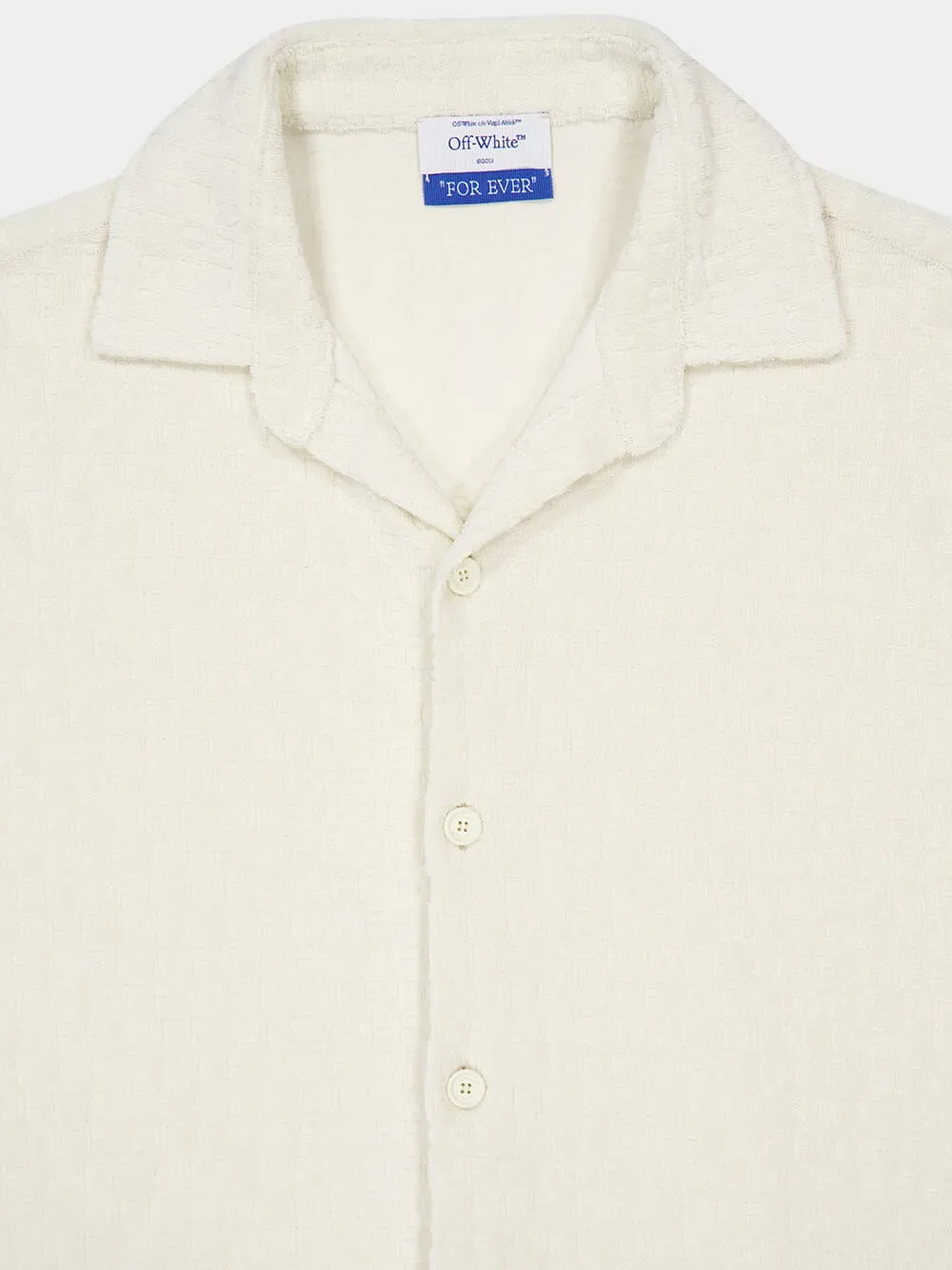Cream Terry Cotton Bowling Shirt
