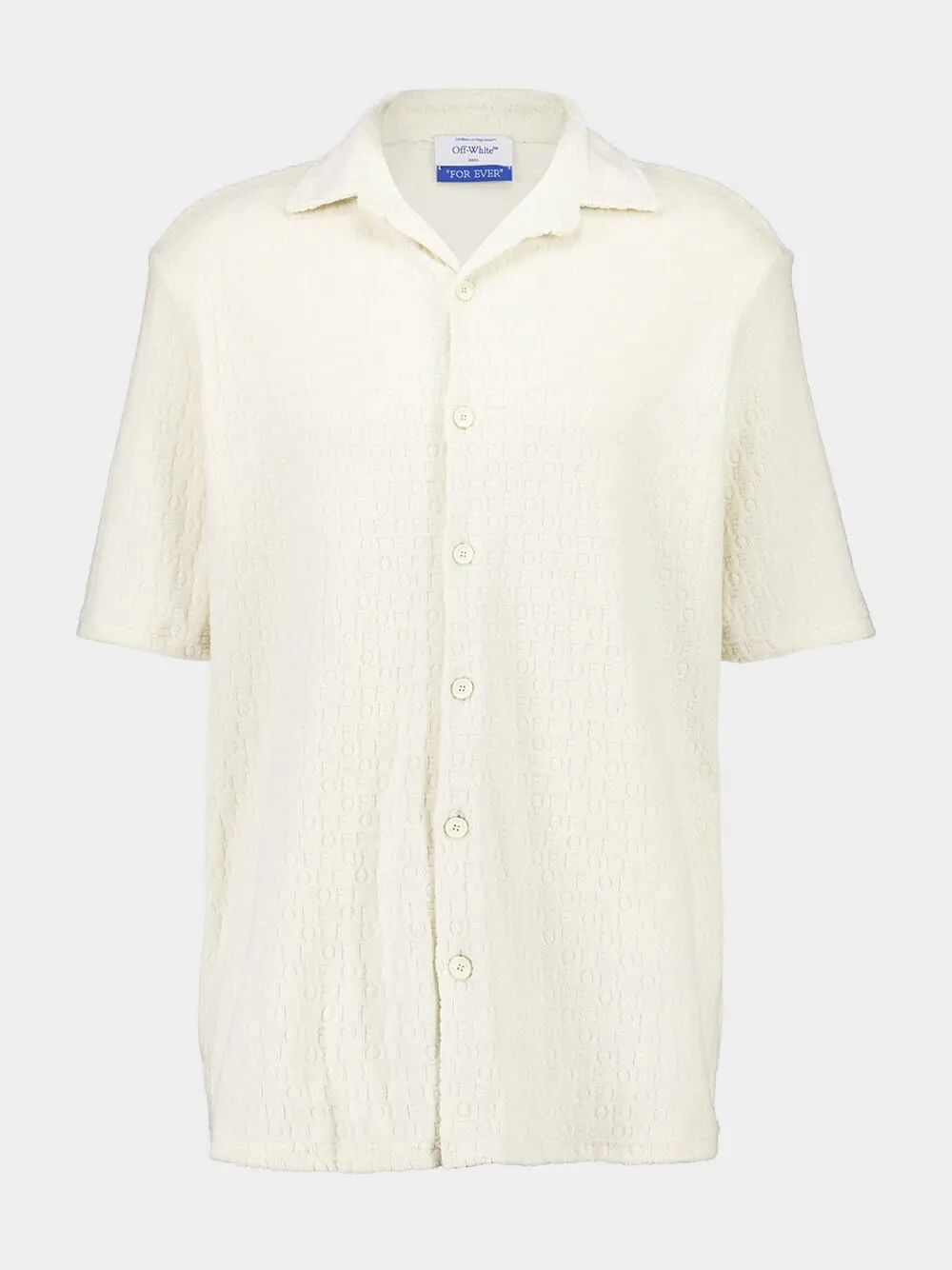 Cream Terry Cotton Bowling Shirt