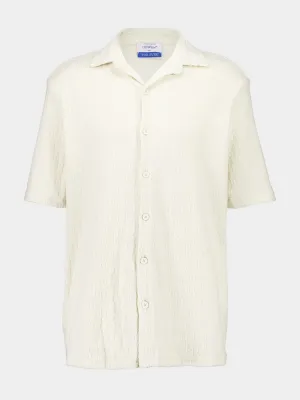 Cream Terry Cotton Bowling Shirt