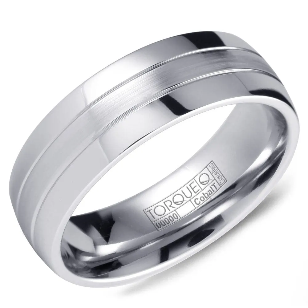 Crown Ring White Cobalt Wedding Band