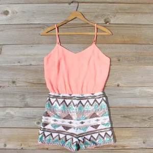 Crystal Wishes Romper in Peach