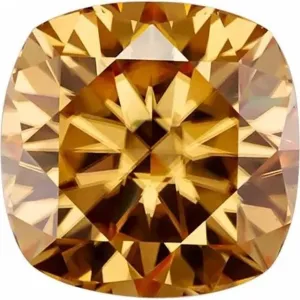 Cushion Diamond Faceted FAB Brown Moissanite Loose Stone