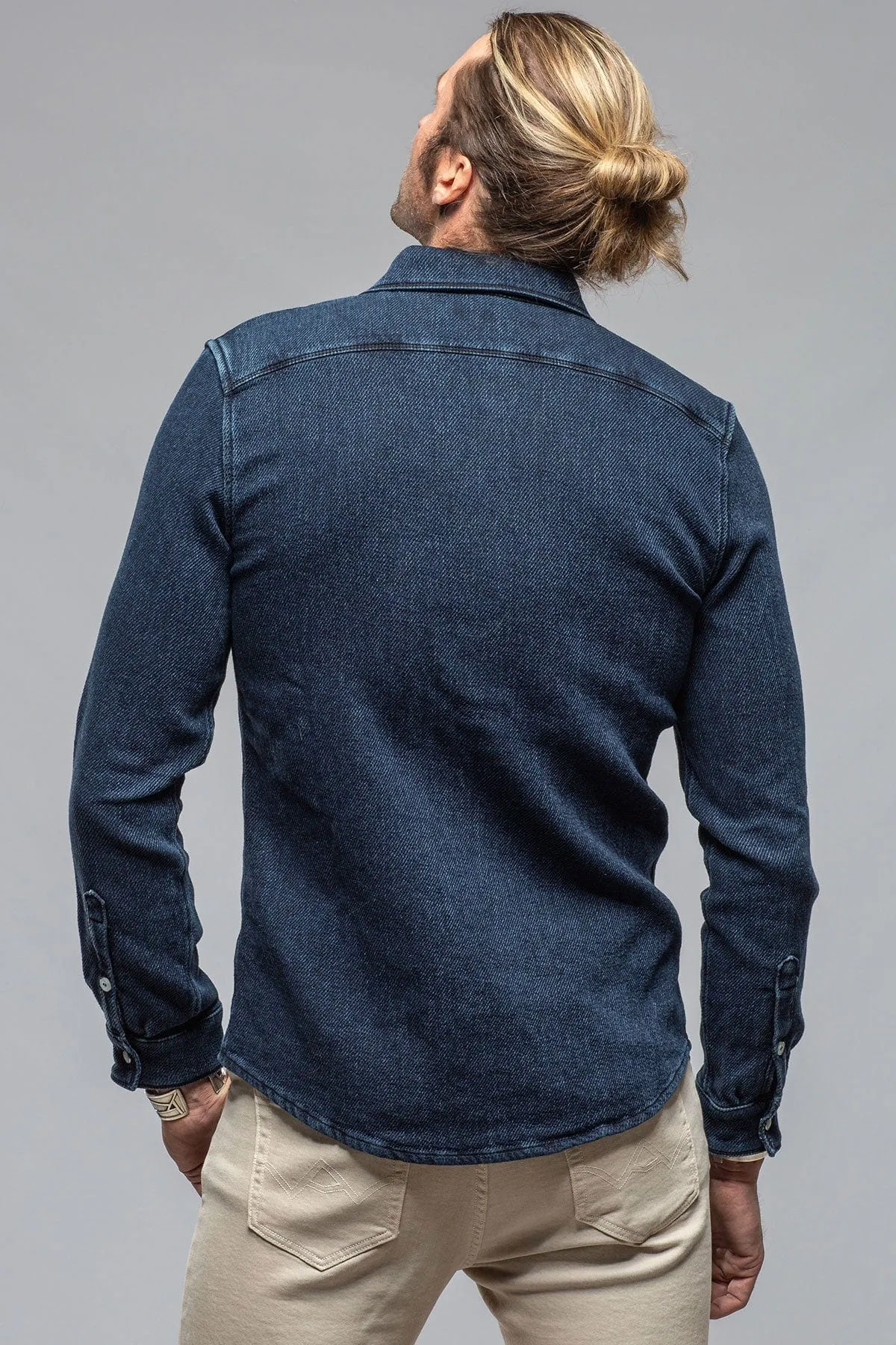 Cutter Knit Snap Shirt In Indigo