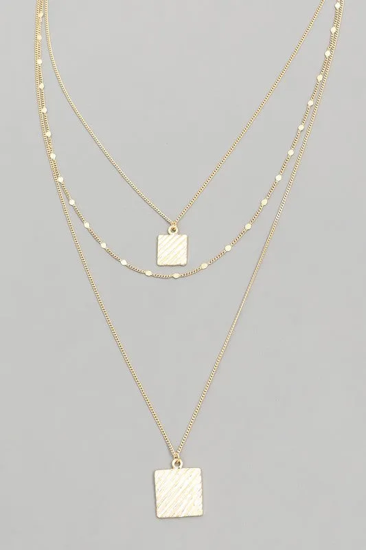 Dainty Layered Square Necklace