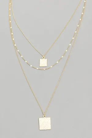 Dainty Layered Square Necklace