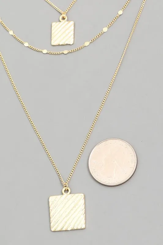Dainty Layered Square Necklace