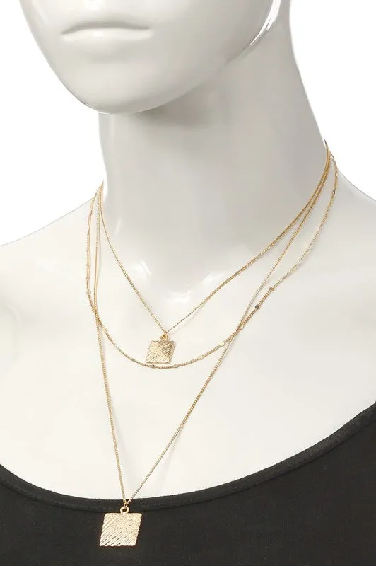 Dainty Layered Square Necklace