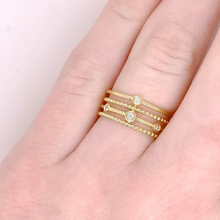Diamond Station Layered Ring