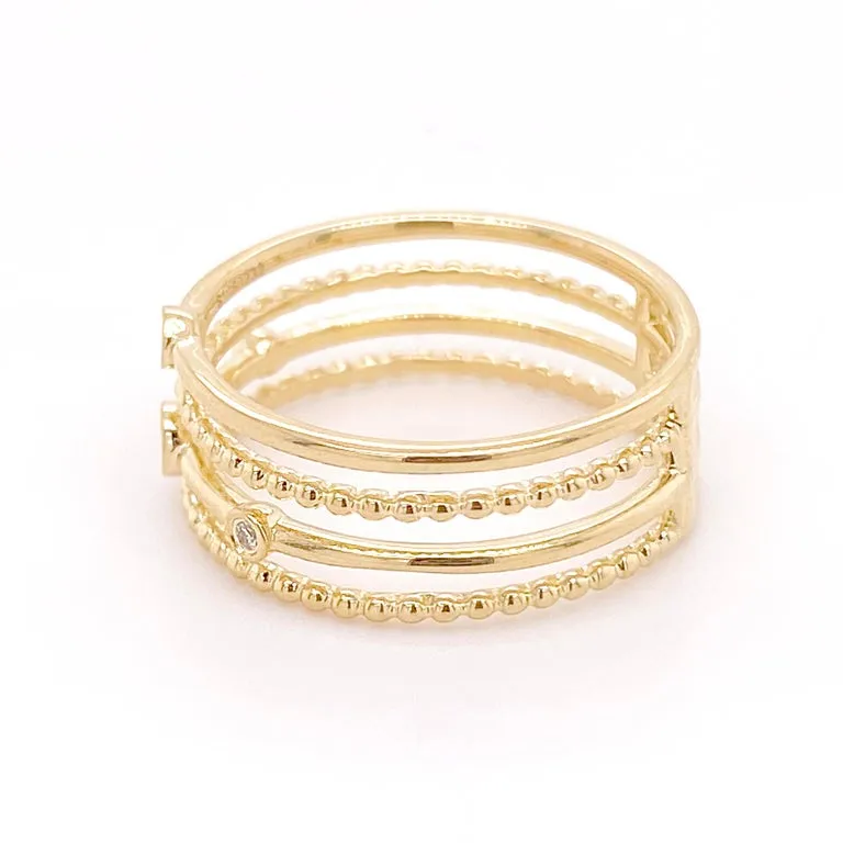 Diamond Station Layered Ring