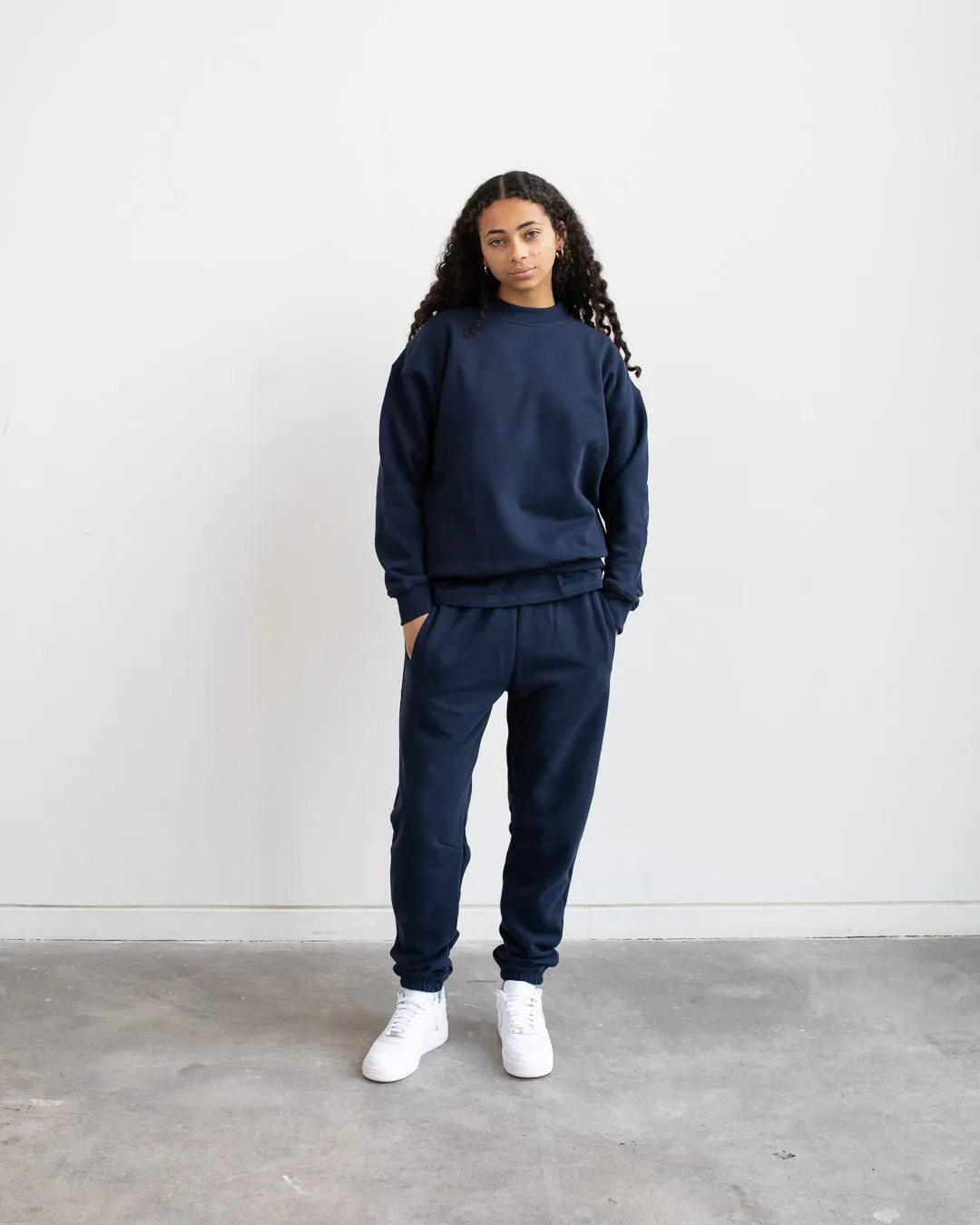 Drop Shoulder Crewneck - Navy
