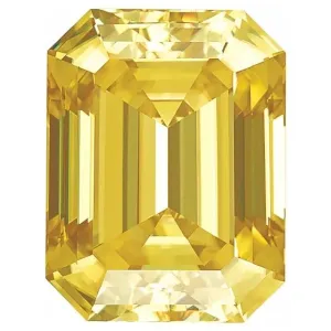 Emerald Step Cut FAB Yellow Moissanite Loose Stone