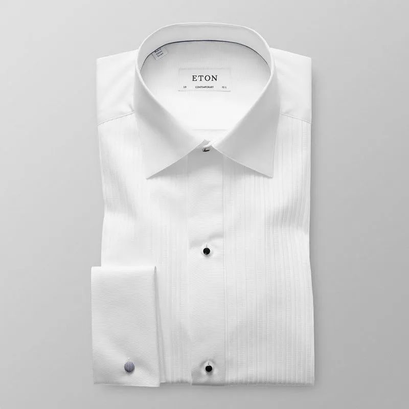 Eton Shirts | Plissé Black Tie Shirt (Contemporary Fit)