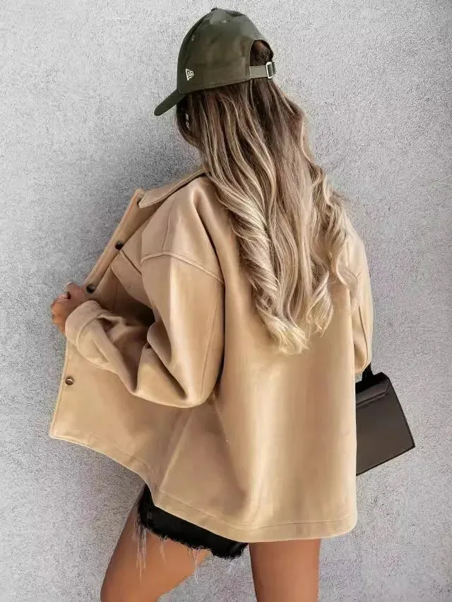 Faux Leather Shacket | Street Style Essential | Cool-Girl Approved