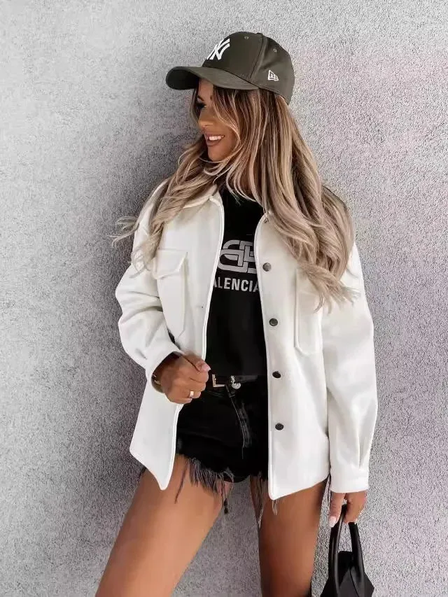 Faux Leather Shacket | Street Style Essential | Cool-Girl Approved