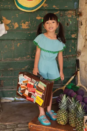 Girls Turquoise Playtime Playsuit