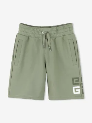 Givenchy Boys 4G Logo Shorts in Green