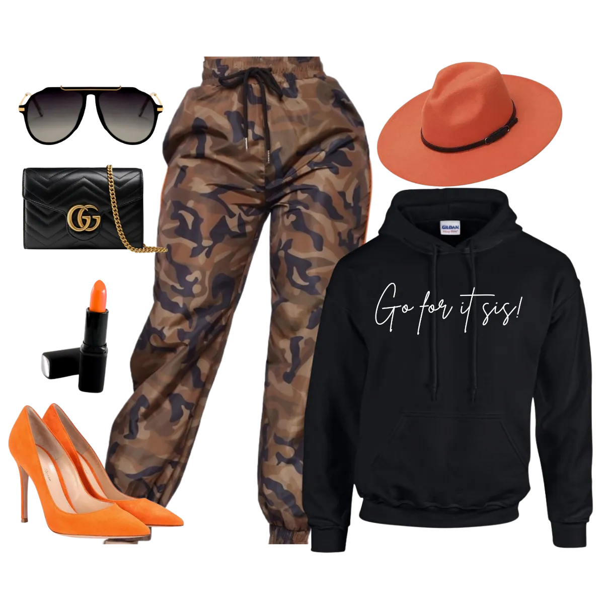 Go For It Sis! Pep Talk Black Hoodie