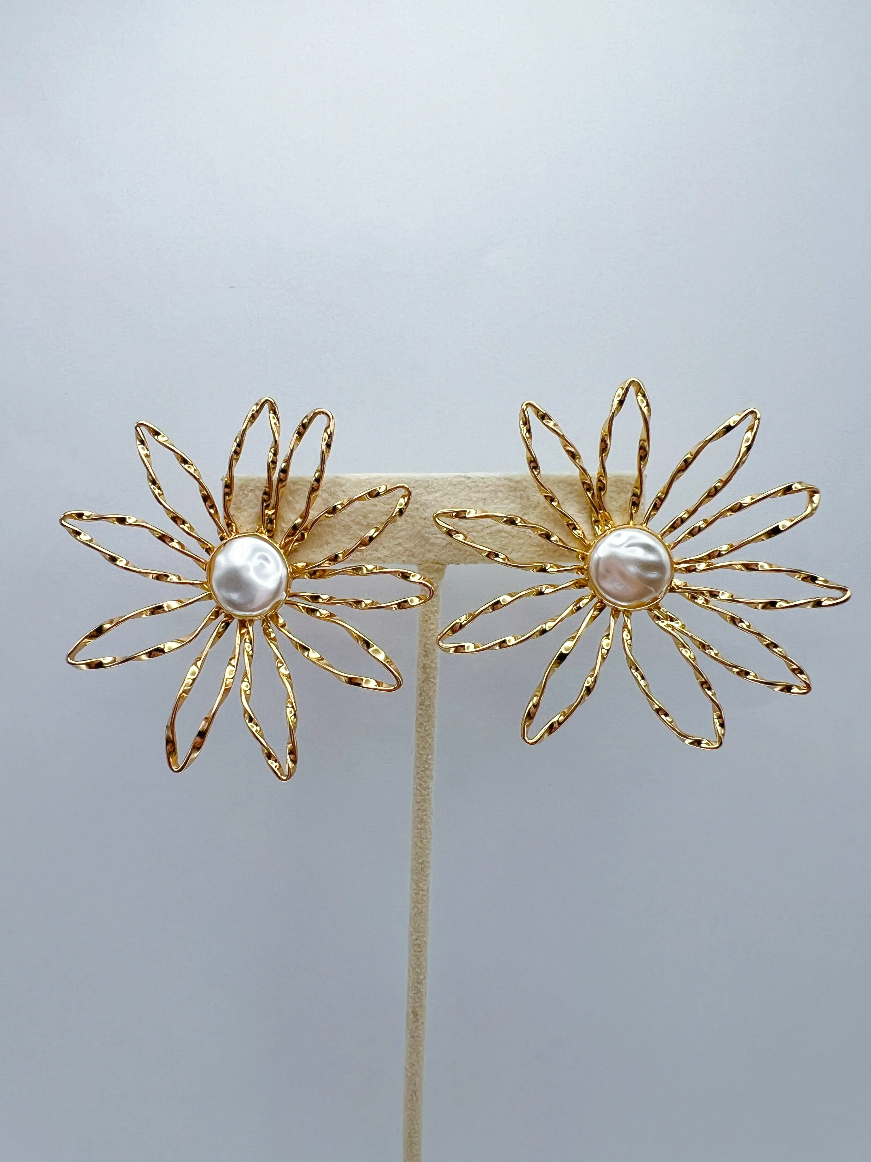 Gold Plated Pearl Stud Earring