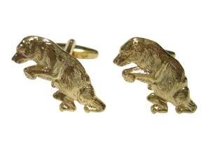 Gold Toned Standing Upright Bear Cufflinks
