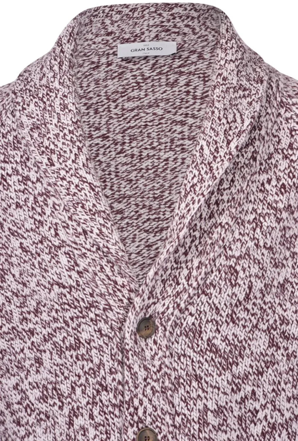 GRAN SASSO 100% ITALIAN WOOL SHAWL NECK MARLE CARDIGAN 10195