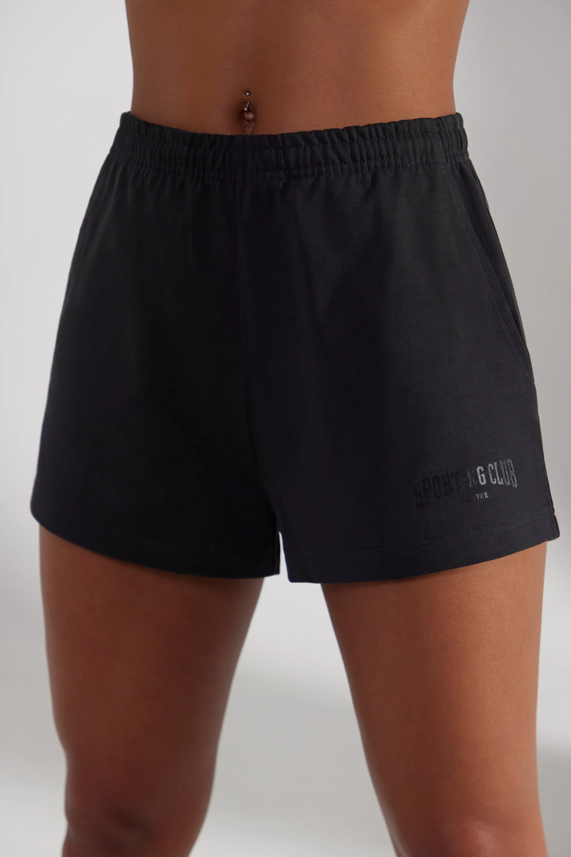 Groundwork - Sweat Shorts in Washed Black