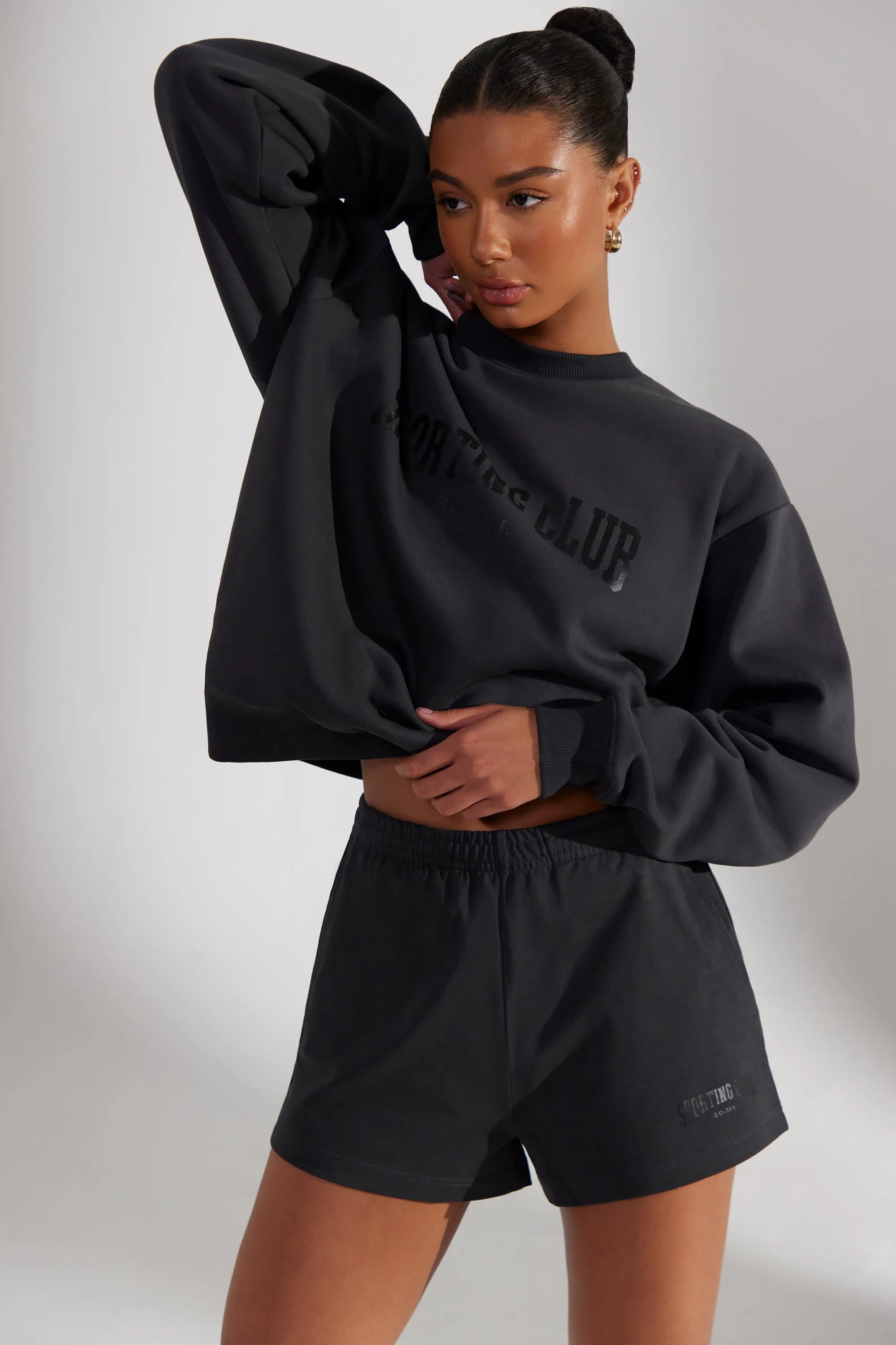 Groundwork - Sweat Shorts in Washed Black