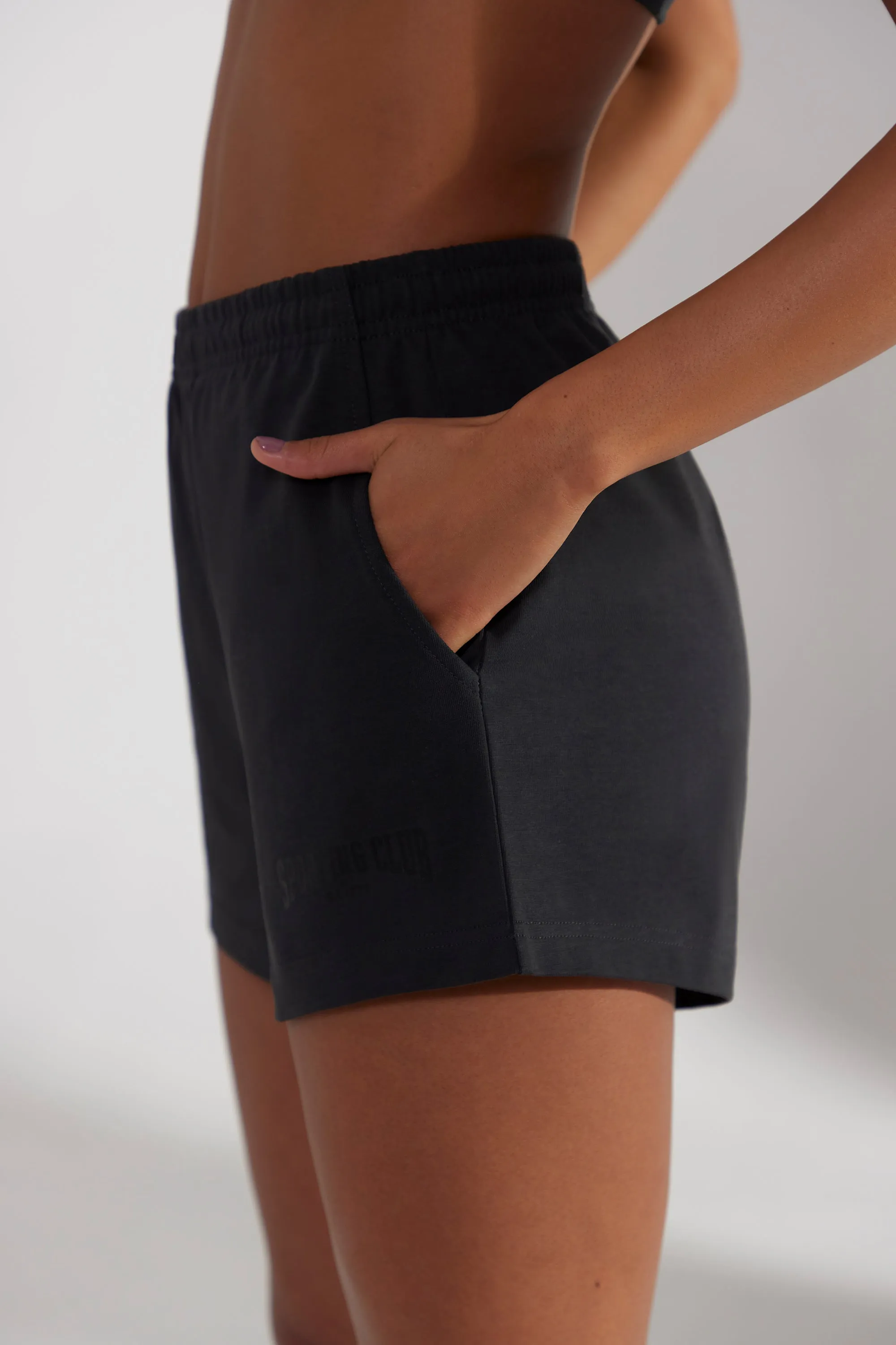 Groundwork - Sweat Shorts in Washed Black