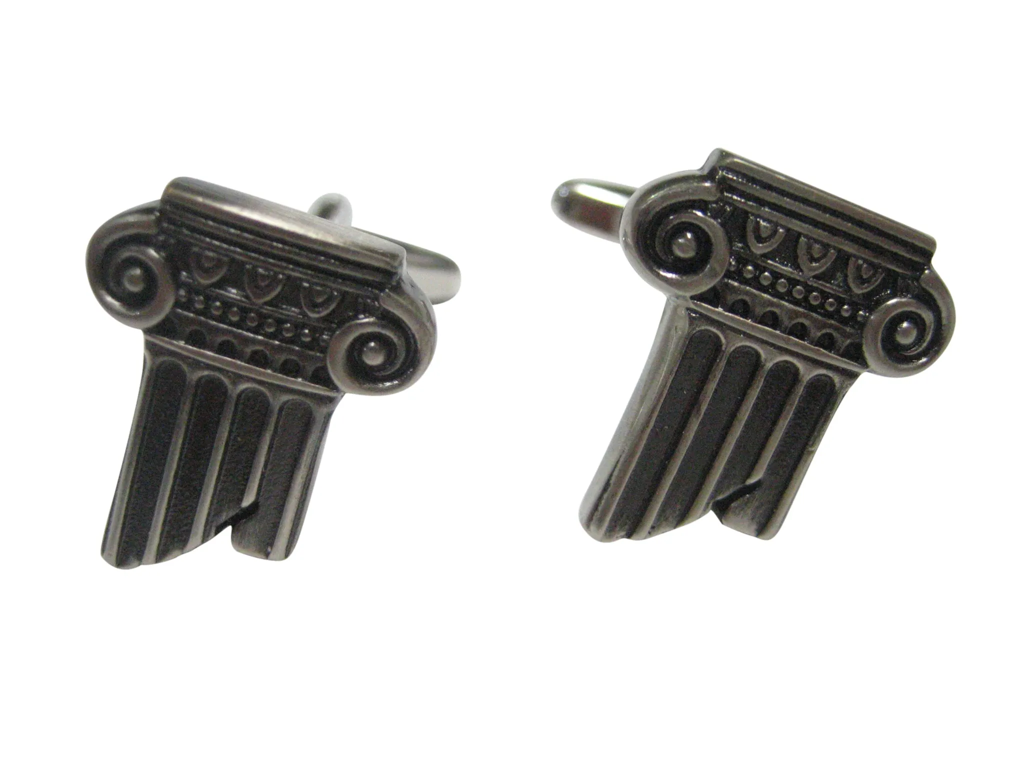 Gunmetal Toned Greek Historical Column Cufflinks