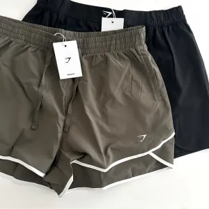 Gymshark L Training Contrast Loose 2.5&quot; Shorts &amp; Scallop Hem Shaped Shorts Set