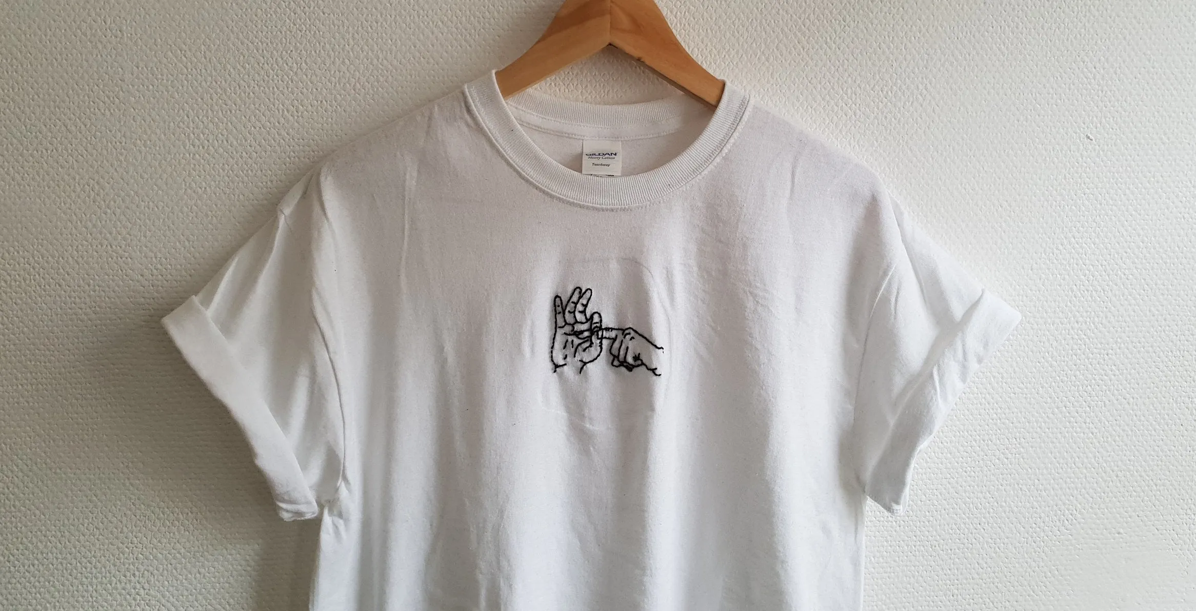 Hand Embroidered Hands Shirt