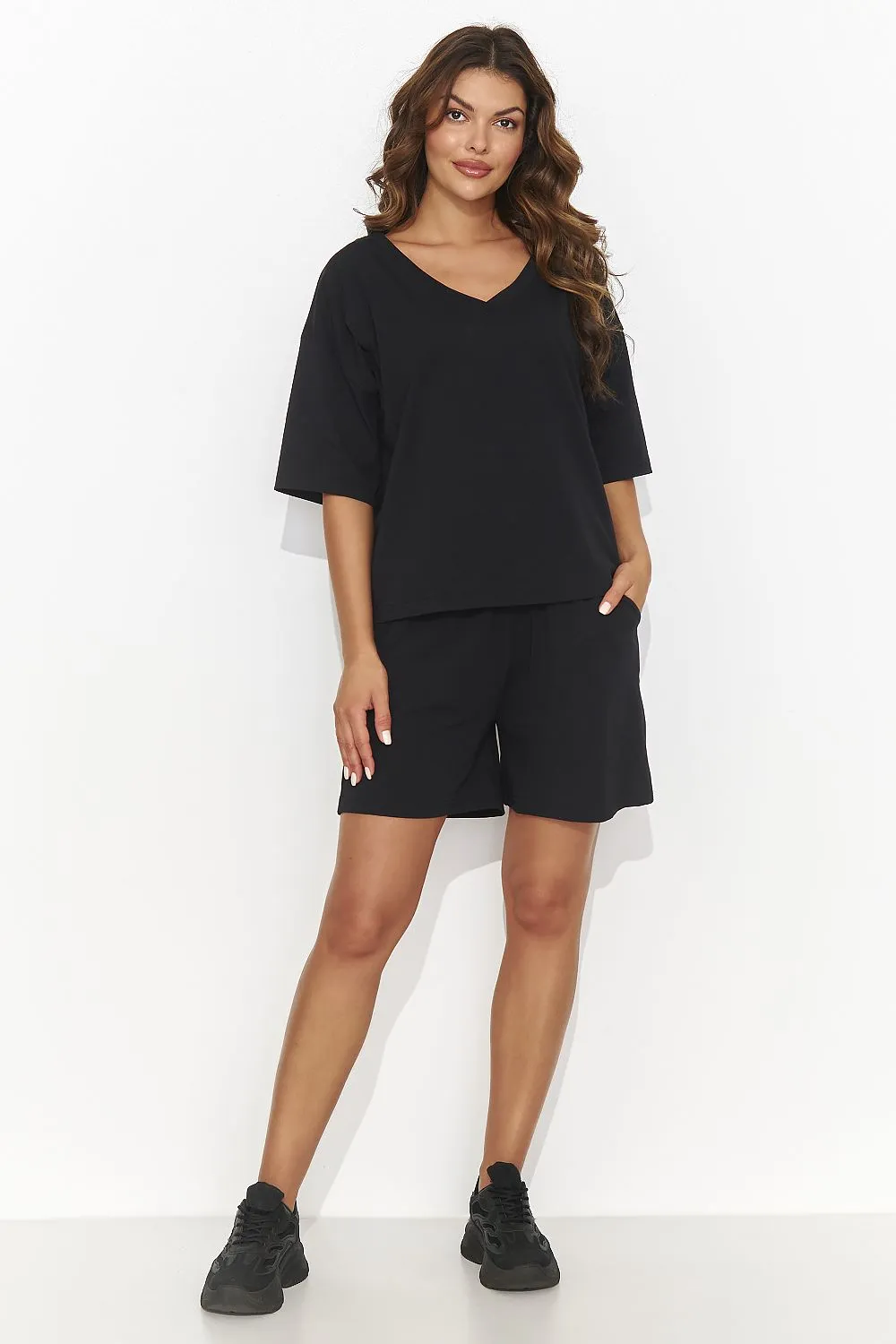 Heart Neckline Loose Knit Set