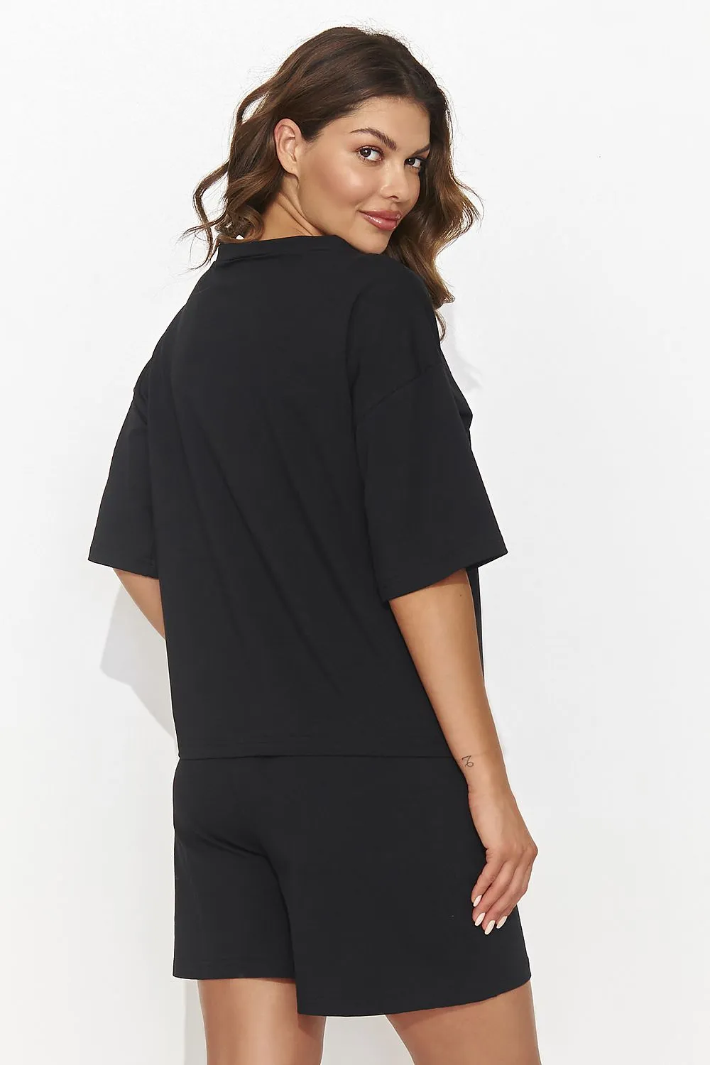 Heart Neckline Loose Knit Set