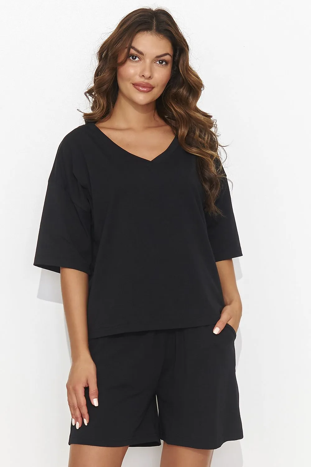 Heart Neckline Loose Knit Set