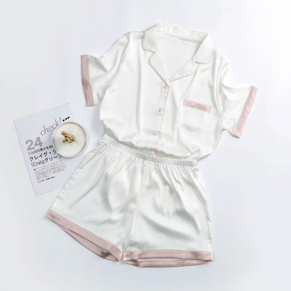 Ice Silk Pajamas Women's Short Student Suit Loose Homewear