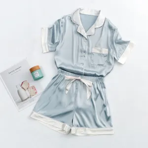Ice Silk Pajamas Women's Short Student Suit Loose Homewear