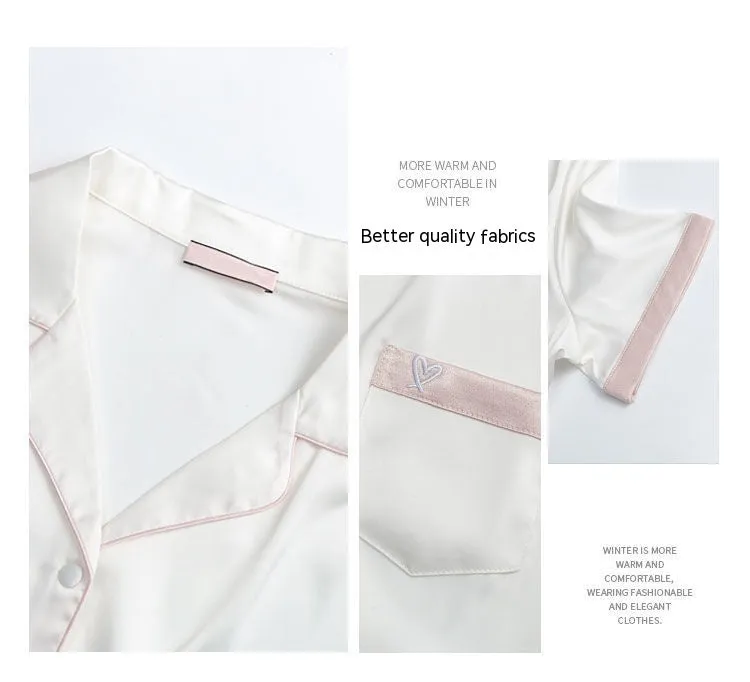 Ice Silk Pajamas Women's Short Student Suit Loose Homewear