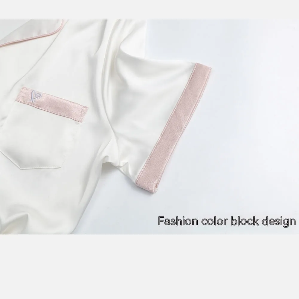 Ice Silk Pajamas Women's Short Student Suit Loose Homewear