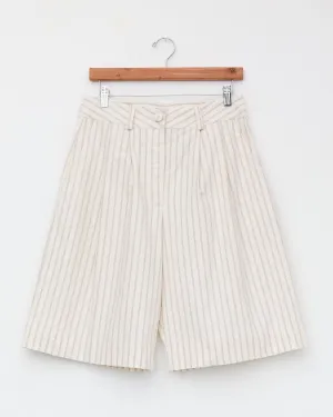 Japanese Oxford Cotton Mara Short, Ecru/Fawn
