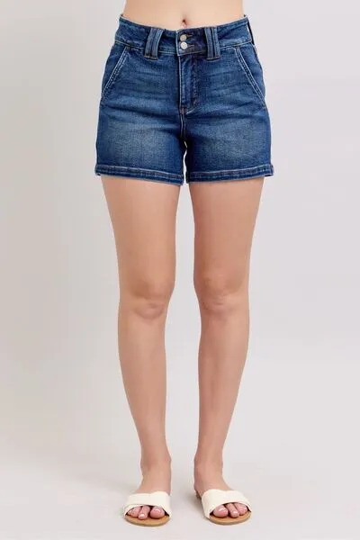 Judy Blue Double Button Waistband Denim Shorts