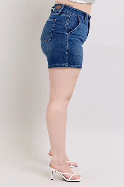 Judy Blue Double Button Waistband Denim Shorts