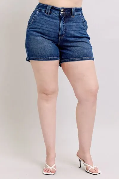 Judy Blue Double Button Waistband Denim Shorts